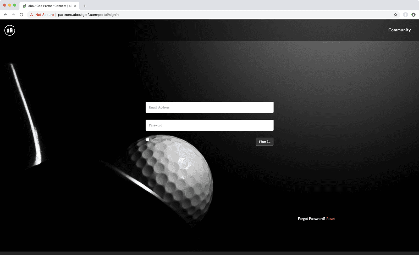 Partner Portal branded sign-in screen